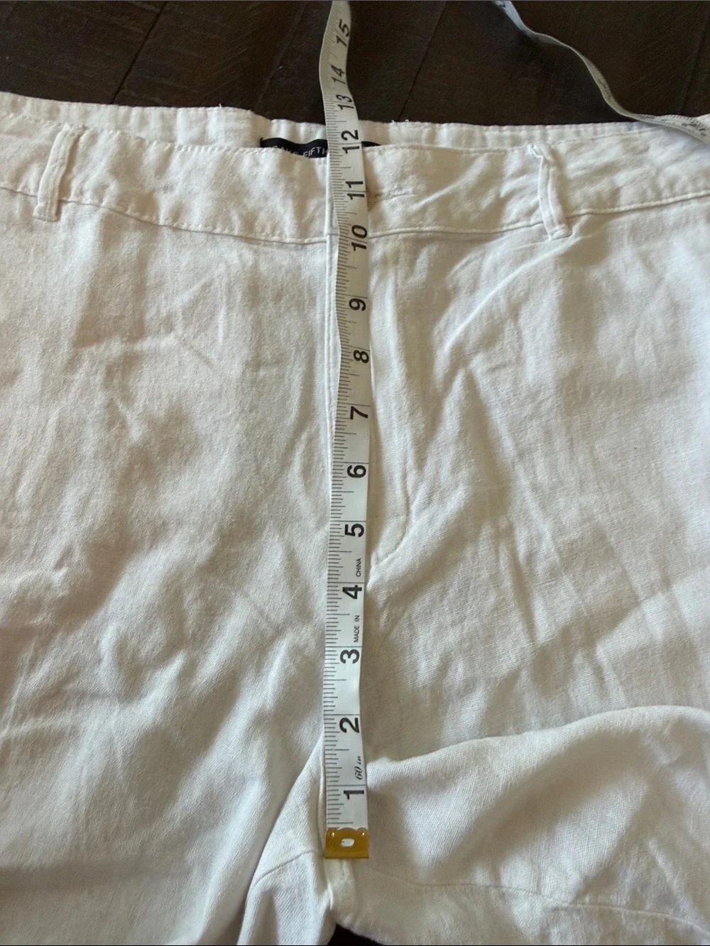 Saks Fifth Avenue Men’s White Flat-Front Linen Shorts